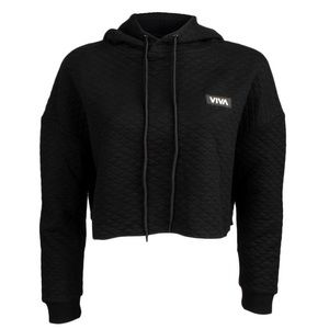 Barstool Quilted Viva Crop Hoodie in Black!